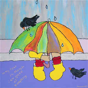 in my tent in the rainKarin Konoval 2009acrylic and ink on canvas,